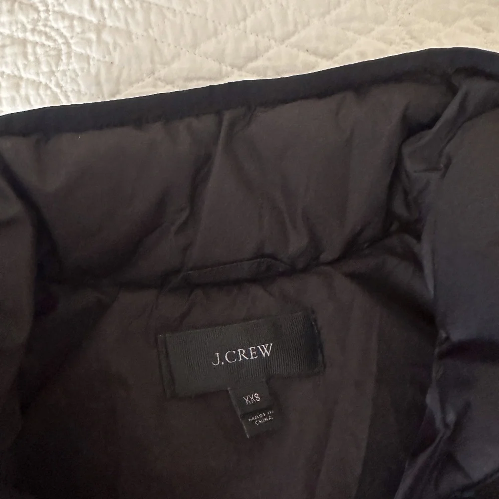 J.Crew Black Excursion Quilted Puffer Down Vest Women's XXS